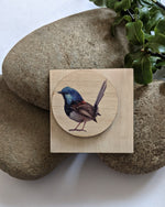 Load image into Gallery viewer, Blue wren brooch

