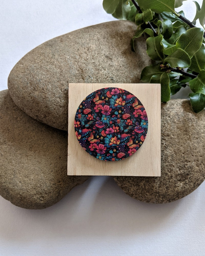 Floral butterfly brooch