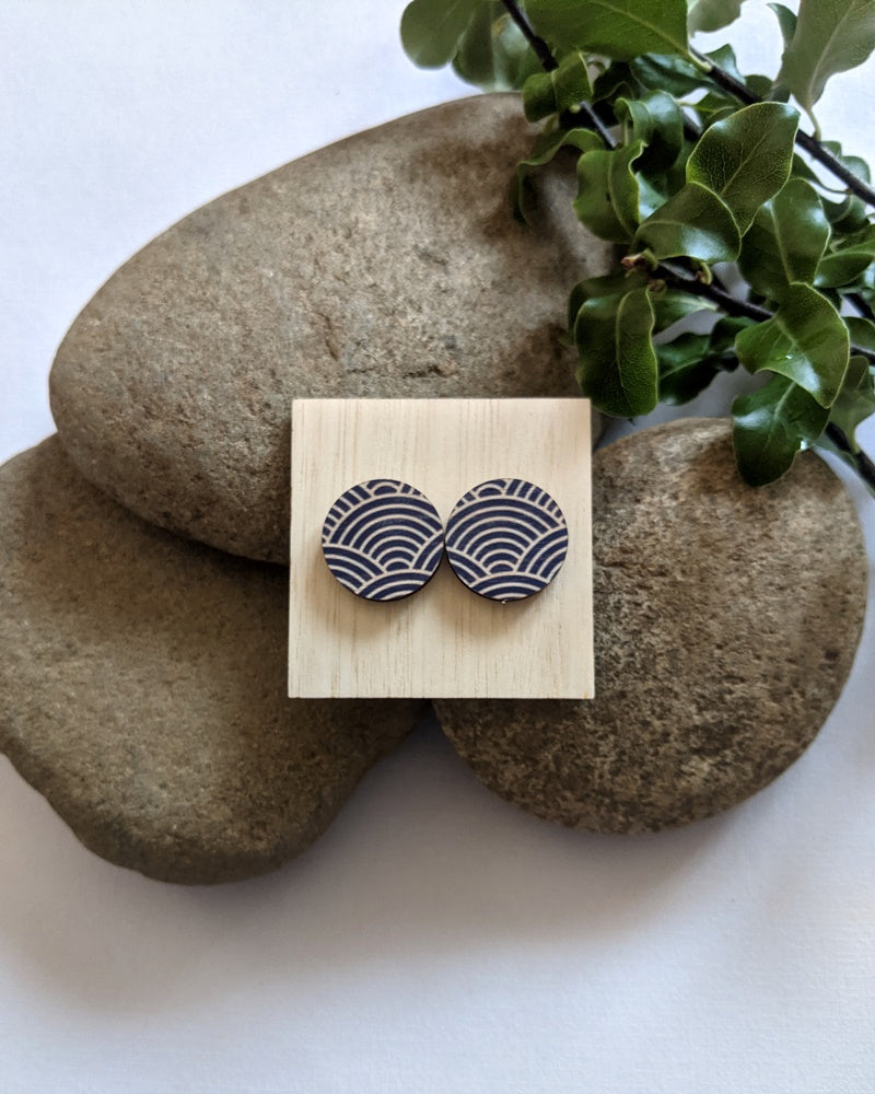 Japanese wave earrings