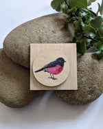 Load image into Gallery viewer, Pink robin brooch
