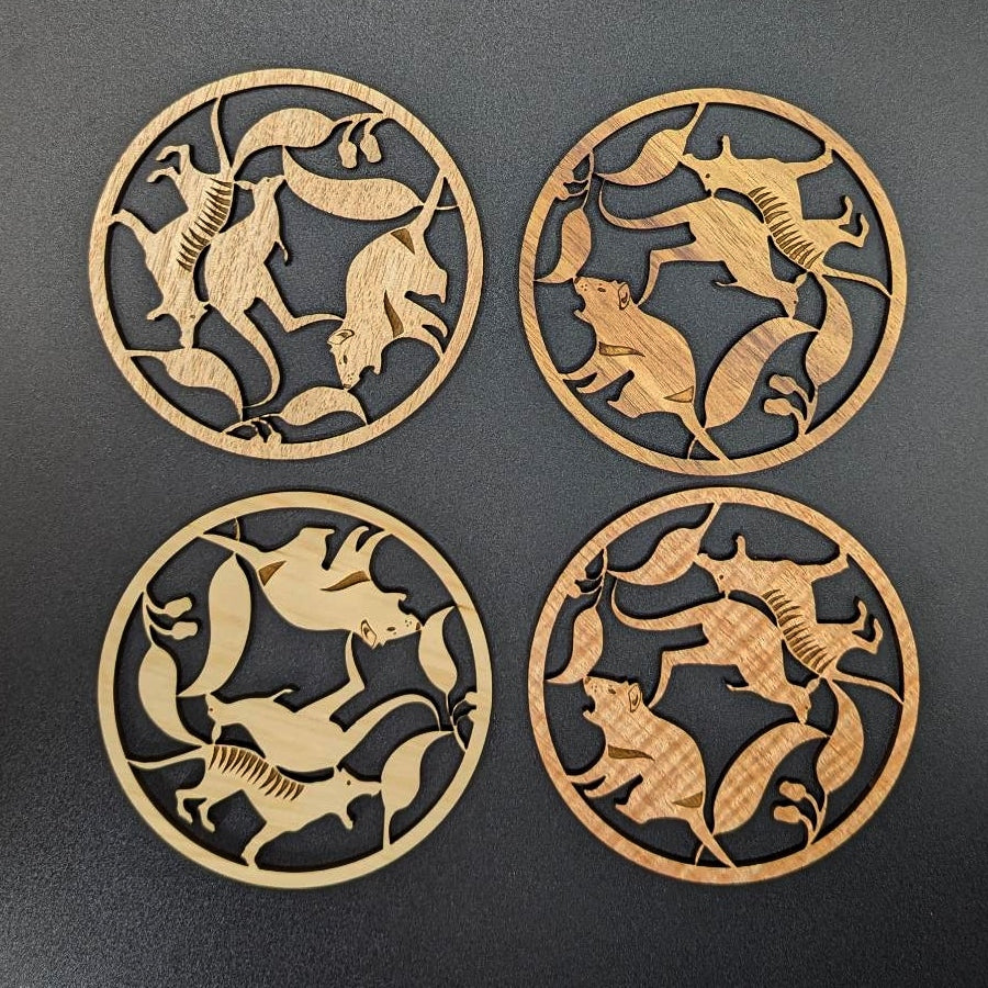 Native Animals Circle Coasters