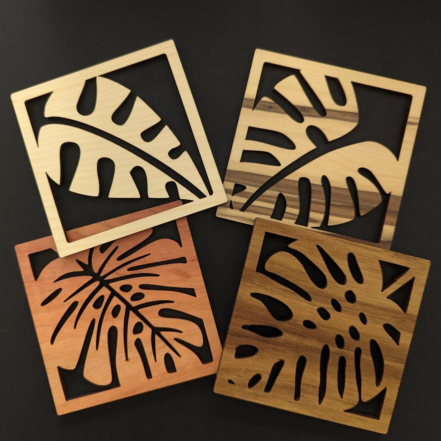 Monstera Square Coasters