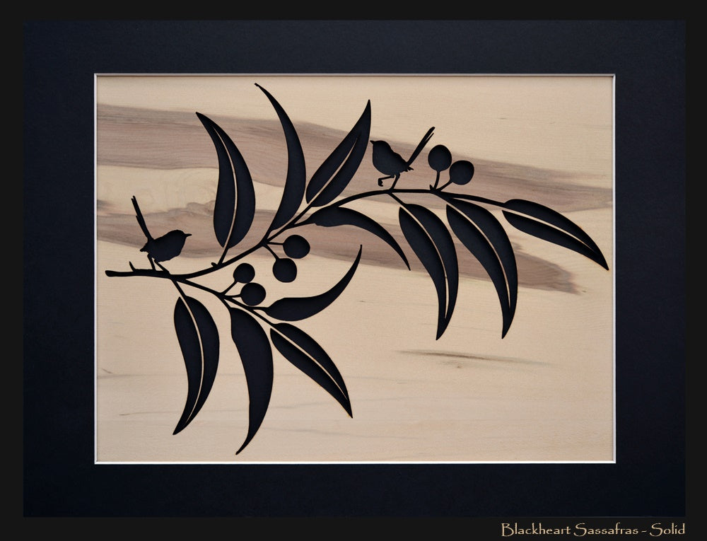 Wren and Gum Panel   12" x  16"