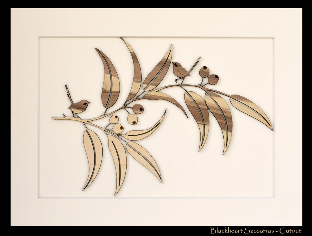 Wren and Gum Panel   12" x  16"