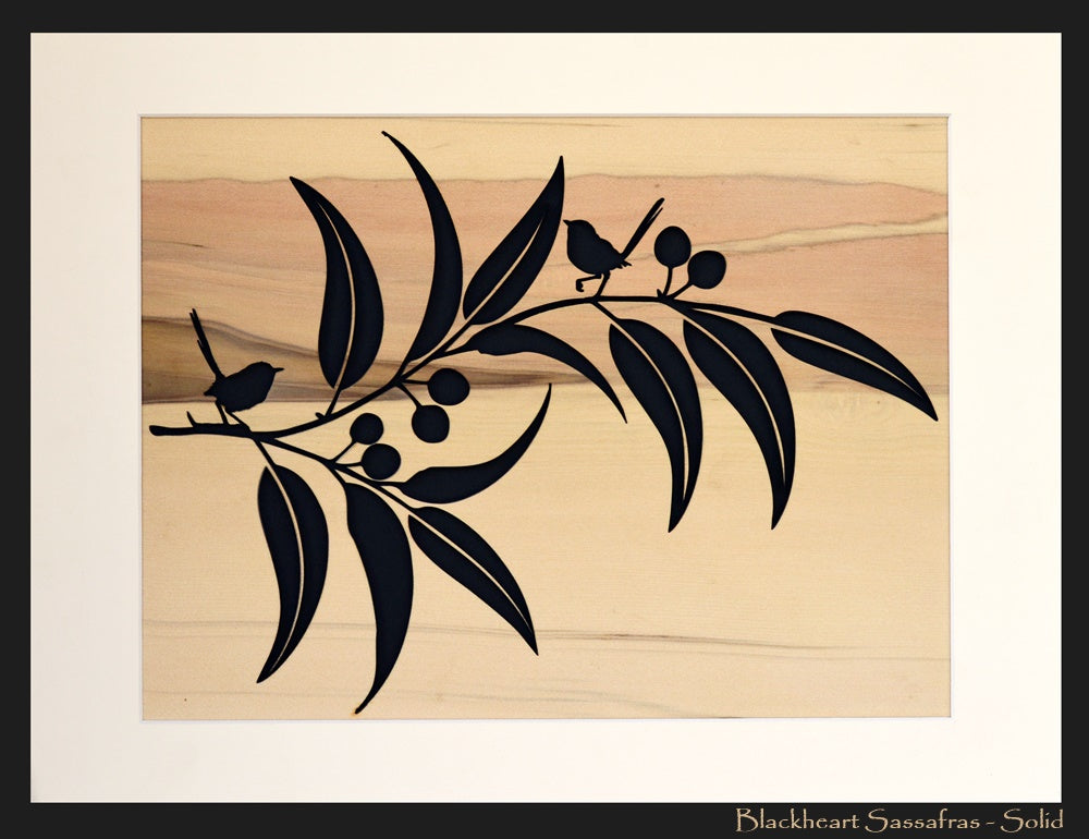 Wren and Gum Panel   12" x  16"